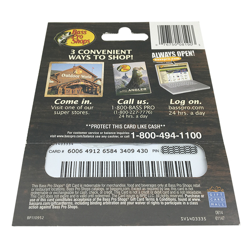 CR80 Custom Full Color PVC Gift Card with backer