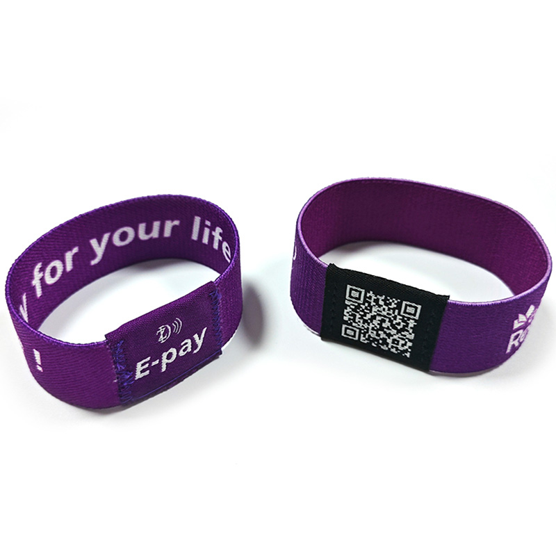 Printable QR CODE RFID Elastic NFC Bracelet