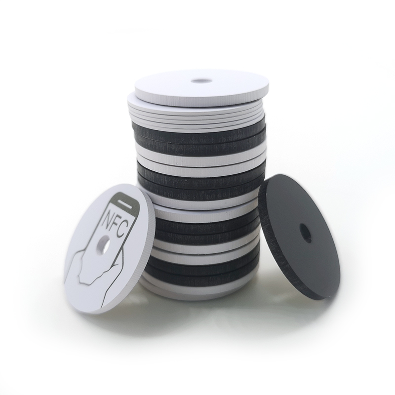 Round with Hole Laser Engrave LOGO NFC Patrol Tag
