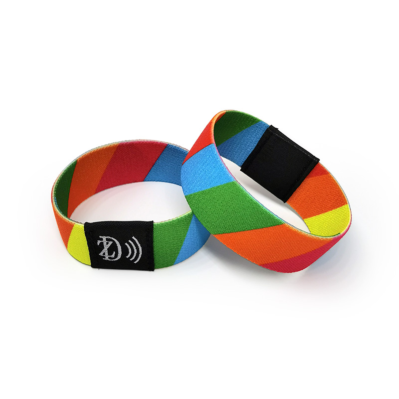 Customized LOGO Cashless Payment Woven Elastic Wristband