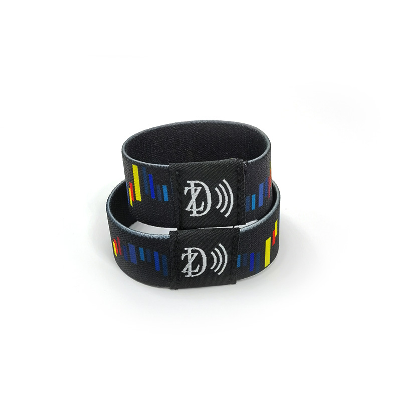 Customized LOGO Cashless Payment Woven Elastic Wristband