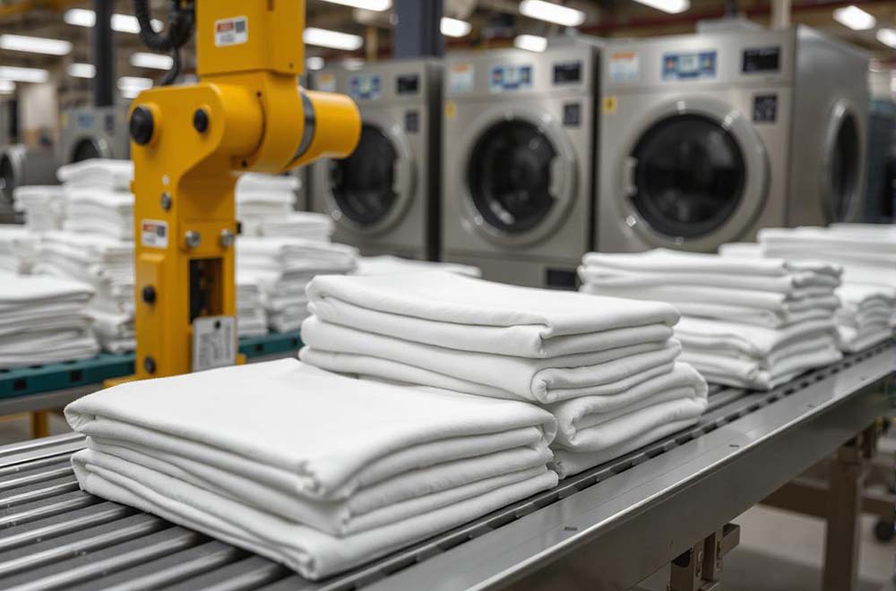 Automated sorting in industrial laundry plants