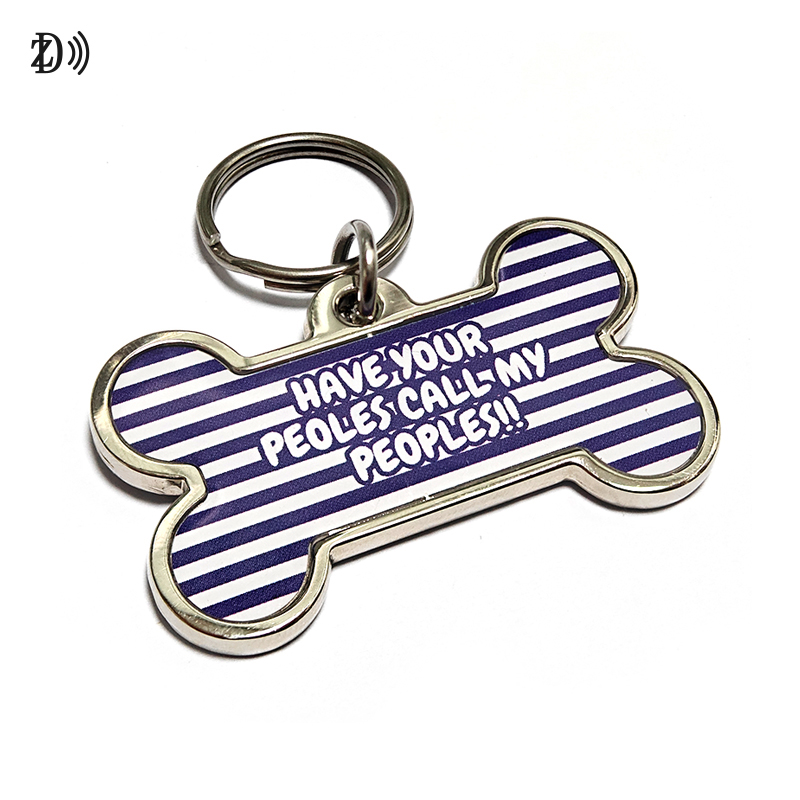 Bone Metal-Edge Epoxy Pet  id Tag