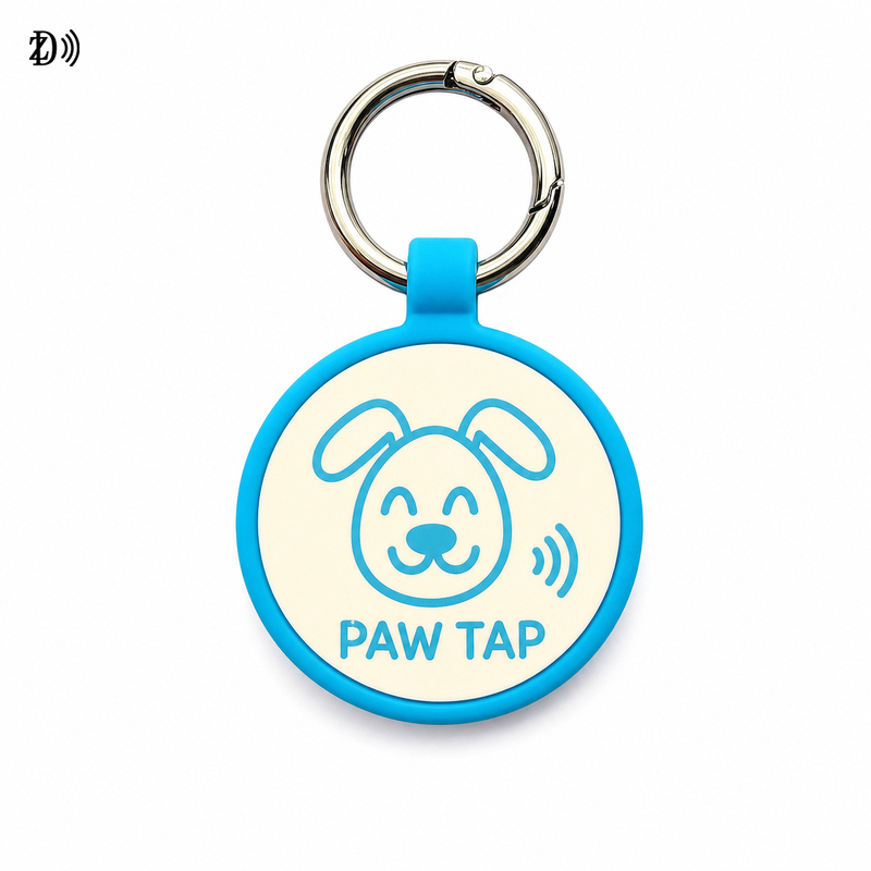 Round NFC Silicone Pet Key Tag – Smart Pet ID Tag with Metal Ring