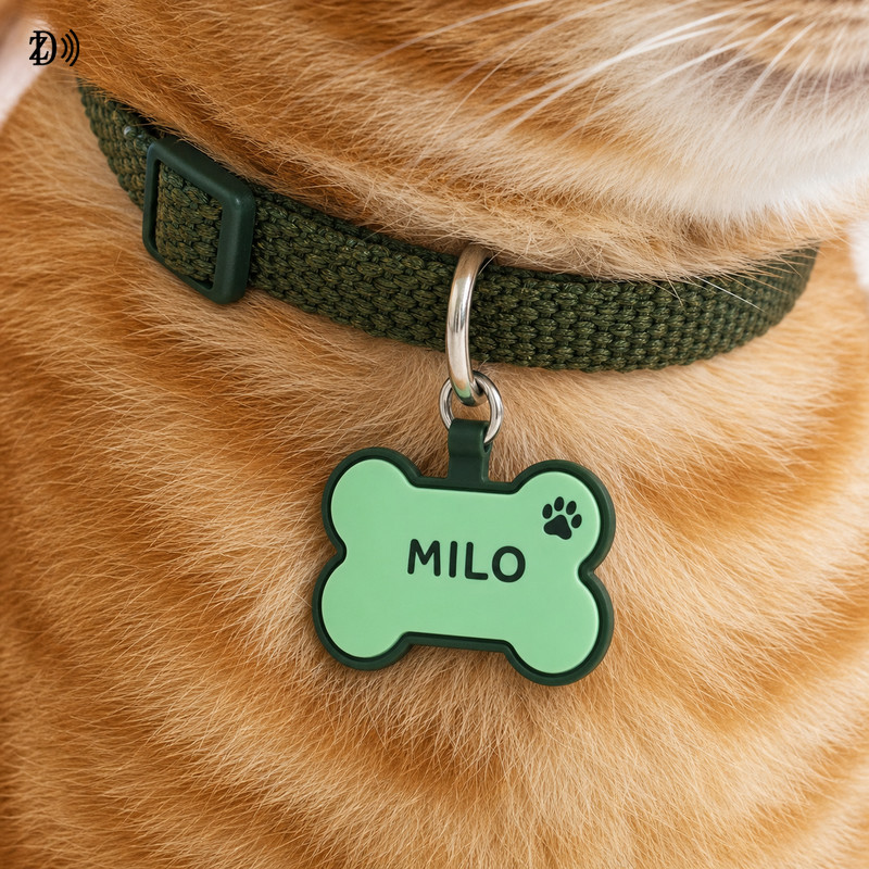 Custom NFC Silicone Pet Name Tag – Smart Collar Tag for Dogs and Cats