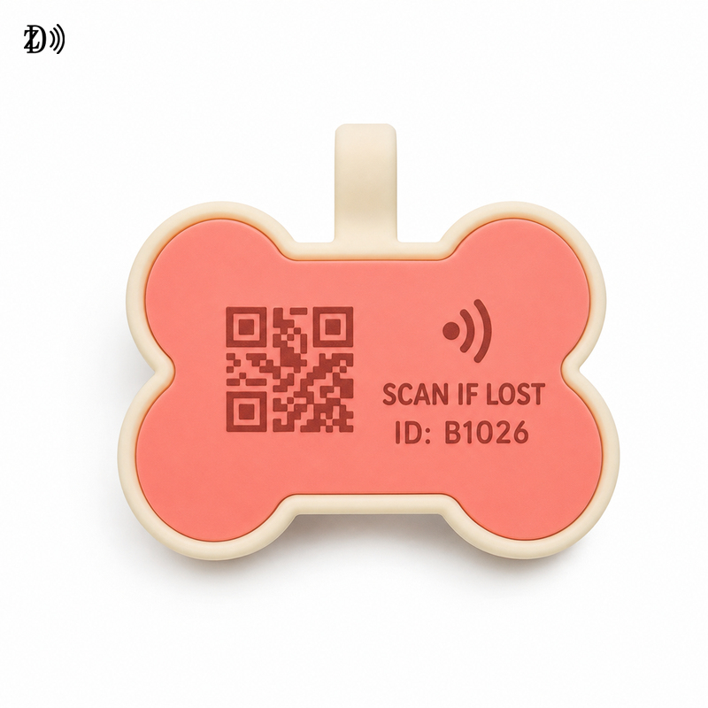 Bone Shape NFC Silicone Dog Tag – Custom Smart Pet ID Tag