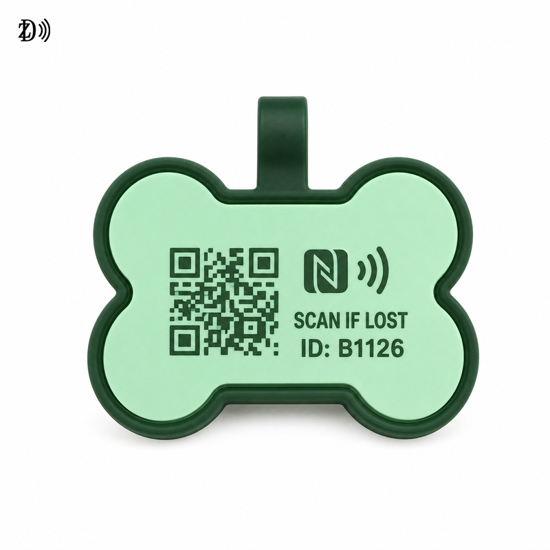 Custom NFC Silicone Pet Name Tag – Smart Collar Tag for Dogs and Cats