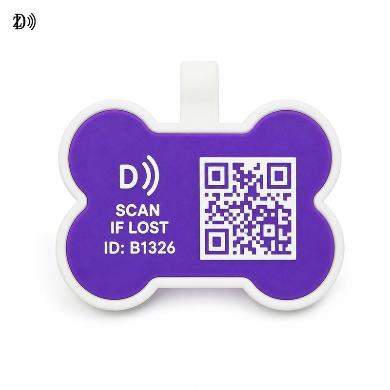 Custom NFC Silicone Pet Name Tag – Smart Collar Tag for Dogs and Cats