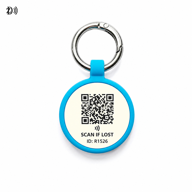 Round NFC Silicone Pet Key Tag – Smart Pet ID Tag with Metal Ring