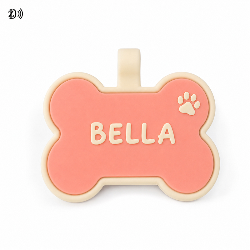 Bone Shape NFC Silicone Dog Tag – Custom Smart Pet ID Tag