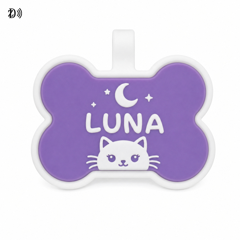 Custom NFC Silicone Pet Name Tag – Smart Collar Tag for Dogs and Cats