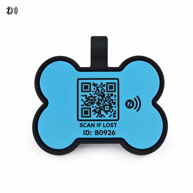 Bone Shape NFC Silicone Dog Tag – Custom Smart Pet ID Tag